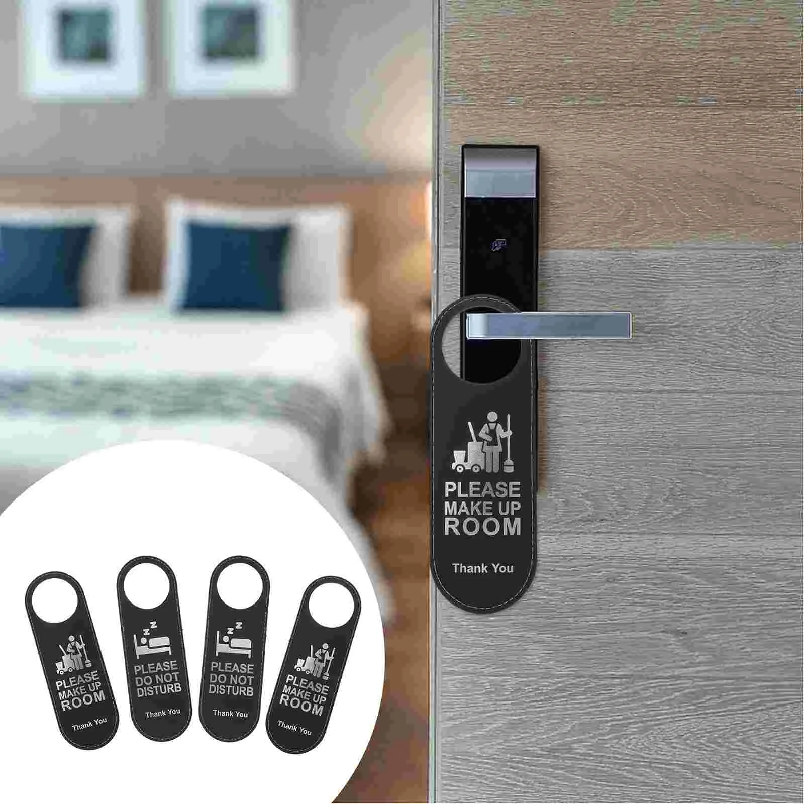 

4 Pcs Listing Plastic Clothes Hangers Door Knob Hanging Tag Plaque Baby