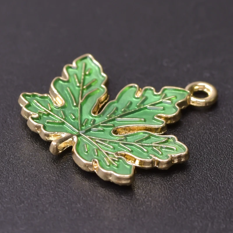 

10pcs/Lot Fashion Colorful Sycamore Leaves Charms Enamel Alloy Pendant For Bracelet Necklace Jewelry Making Diy Accessories