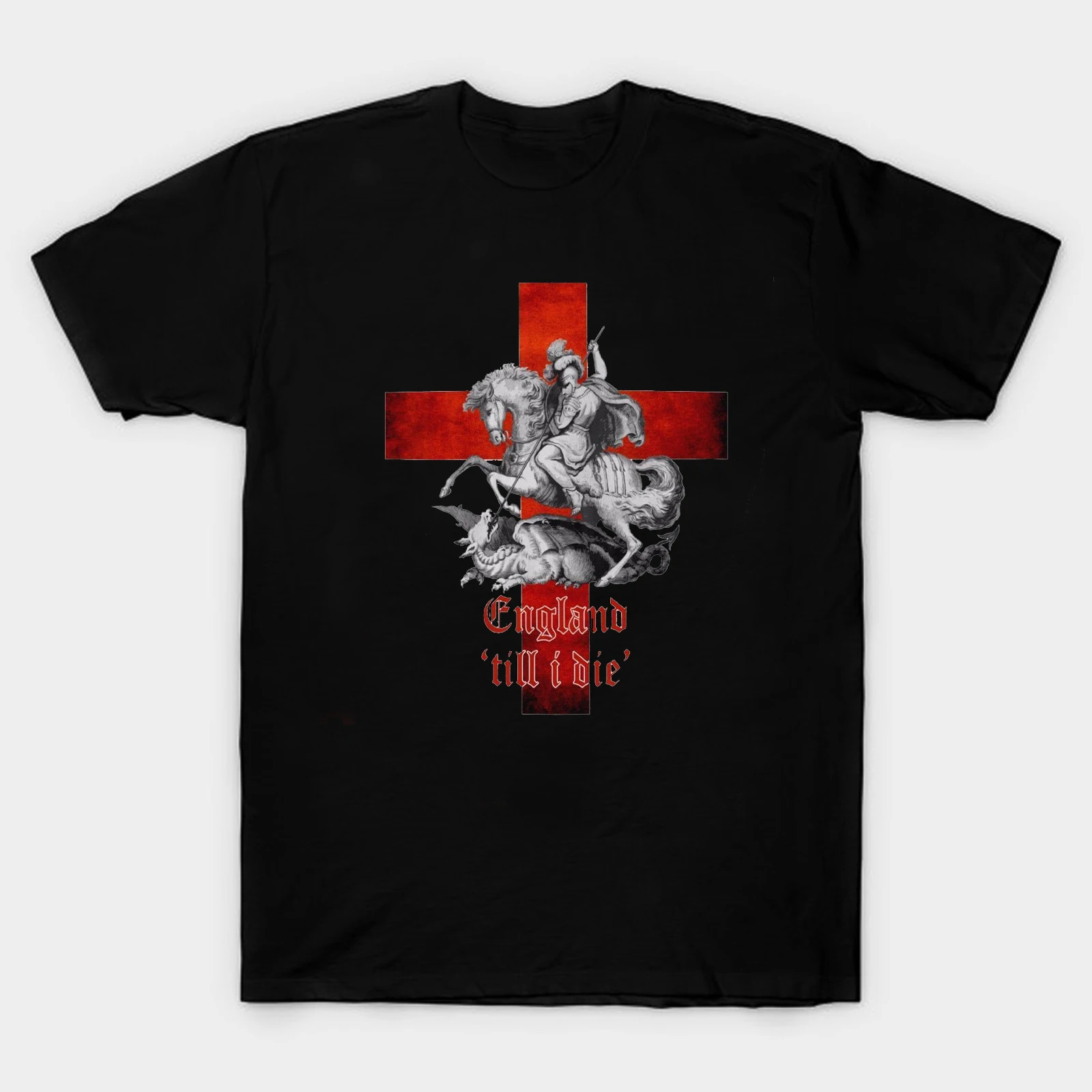 

England Till i Die. St George's Day T Shirt. High Quality Cotton, Loose, Large Sizes, Breathable Top, Casual T-shirt