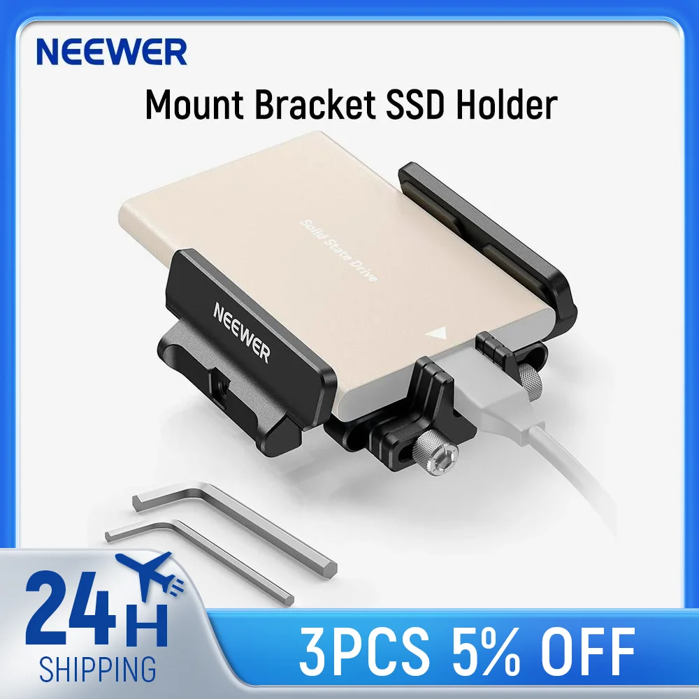 Кронштейн крепления NEEWER держатель SSD с зажимом для кабеля холодного башмака 1 6-2 6