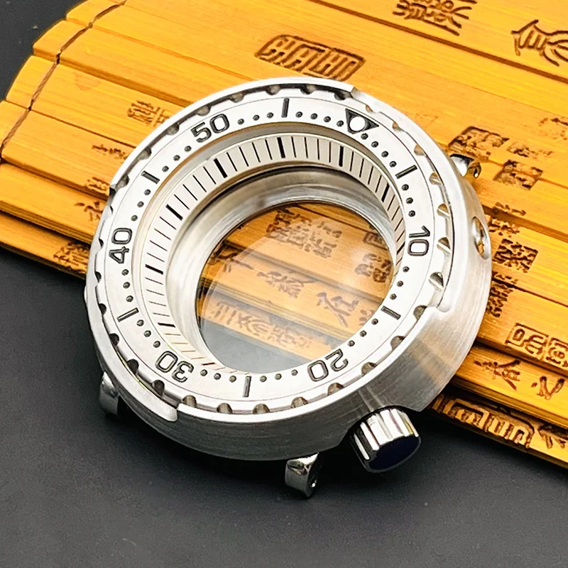 47mm Mod Seiko Tuna Canned Watch Cases fits NH35 NH36 7S 4R Japan Movement Transparent Case back SRPE Men NH35 Diving Tuna Case