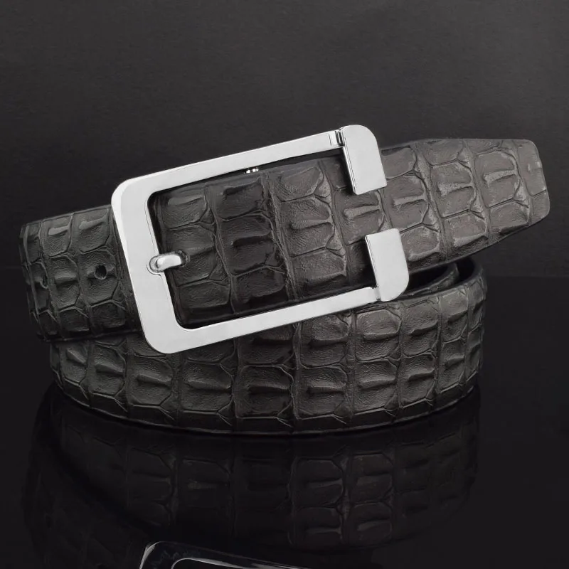 New Crocodile Grain Belt Men's Needle Buckle Golf Belt Men's Fashion Waist Belt Leisure Genuine Jeans Leather Cintos Masculinos