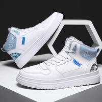 new winter fashion white mens casual shoes comfortable leather soft mens sneaker non slip warm outdoor walking mens shoes