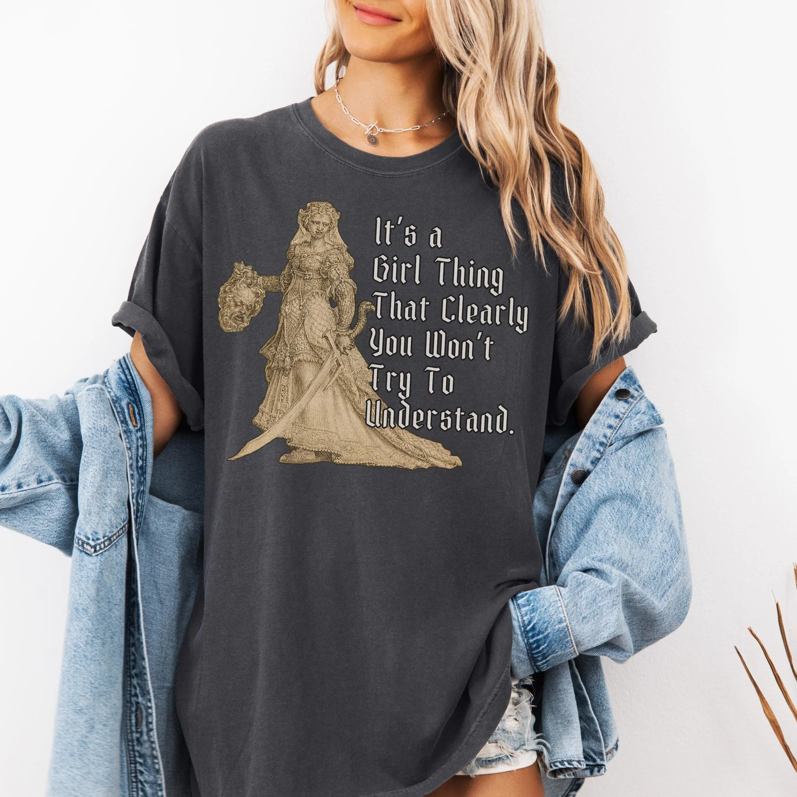 Футболка Feminine Rage Comfort Colors Классическое искусство Джудит и головокружение Angry FeminisT