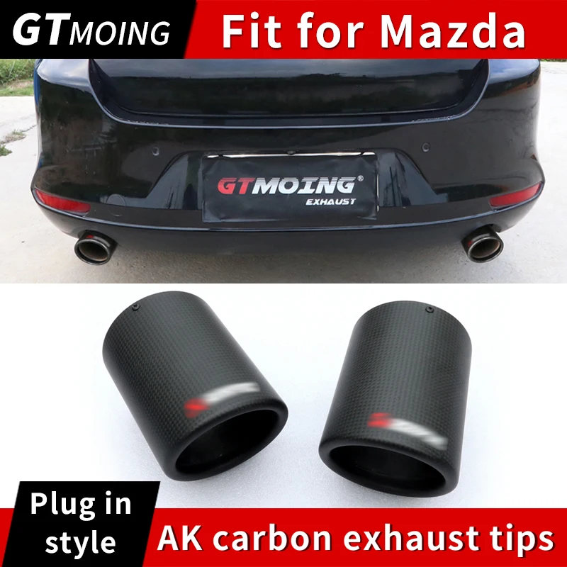 

1/2pcs Car Exhaust Systems Tips Muffler Universal Carbon Fiber Tail Pipe for Mazda 3 2 6 Cx5 Cx30 Cx3 Car Modified Accessories