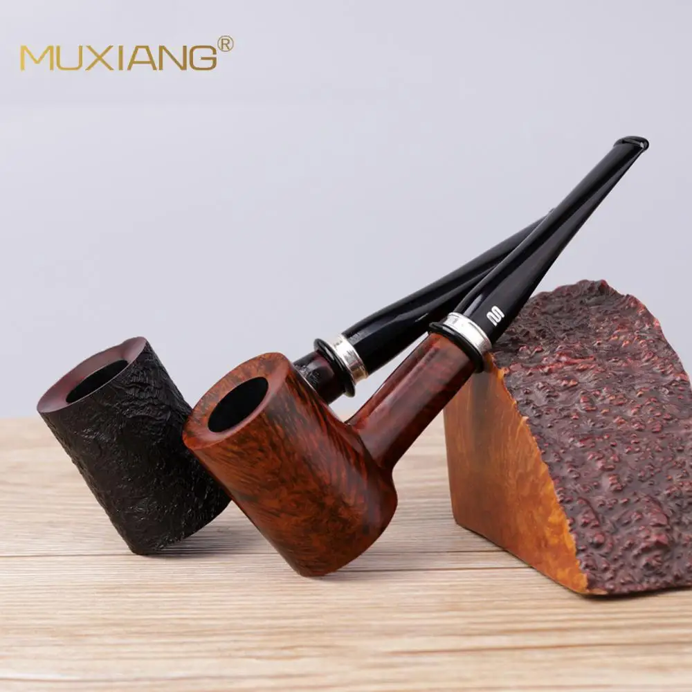 

Wood Fragrant Solid Wood Pipe Wood Briar Pipe 9mm Filter Hammer Type Wooden Handmade Pipe Carving Logo