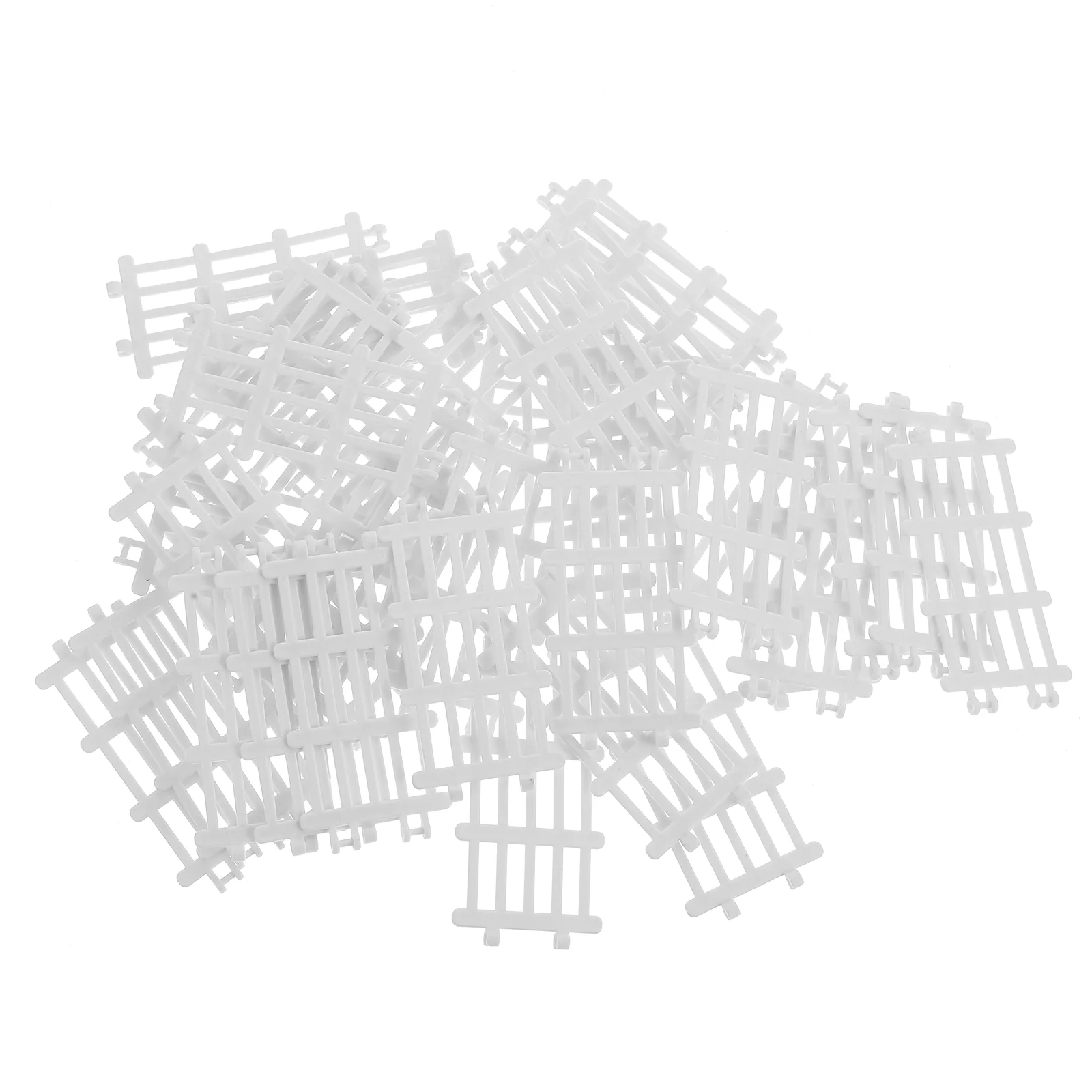 

50 Pcs Sand Table Toys Fence Model Mini House Fake Farm Scene Layout Fairy Garden Accessories White Adornment Simulated Fences