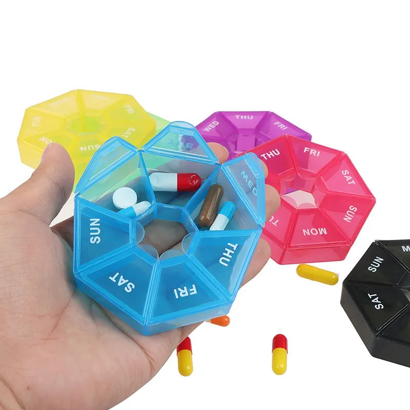 

Organizer Pill Dispenser Container Tablet Holder Travel 1Pcs Pill Case Plastic 7 Days Storage Tablet Candy Box Portable