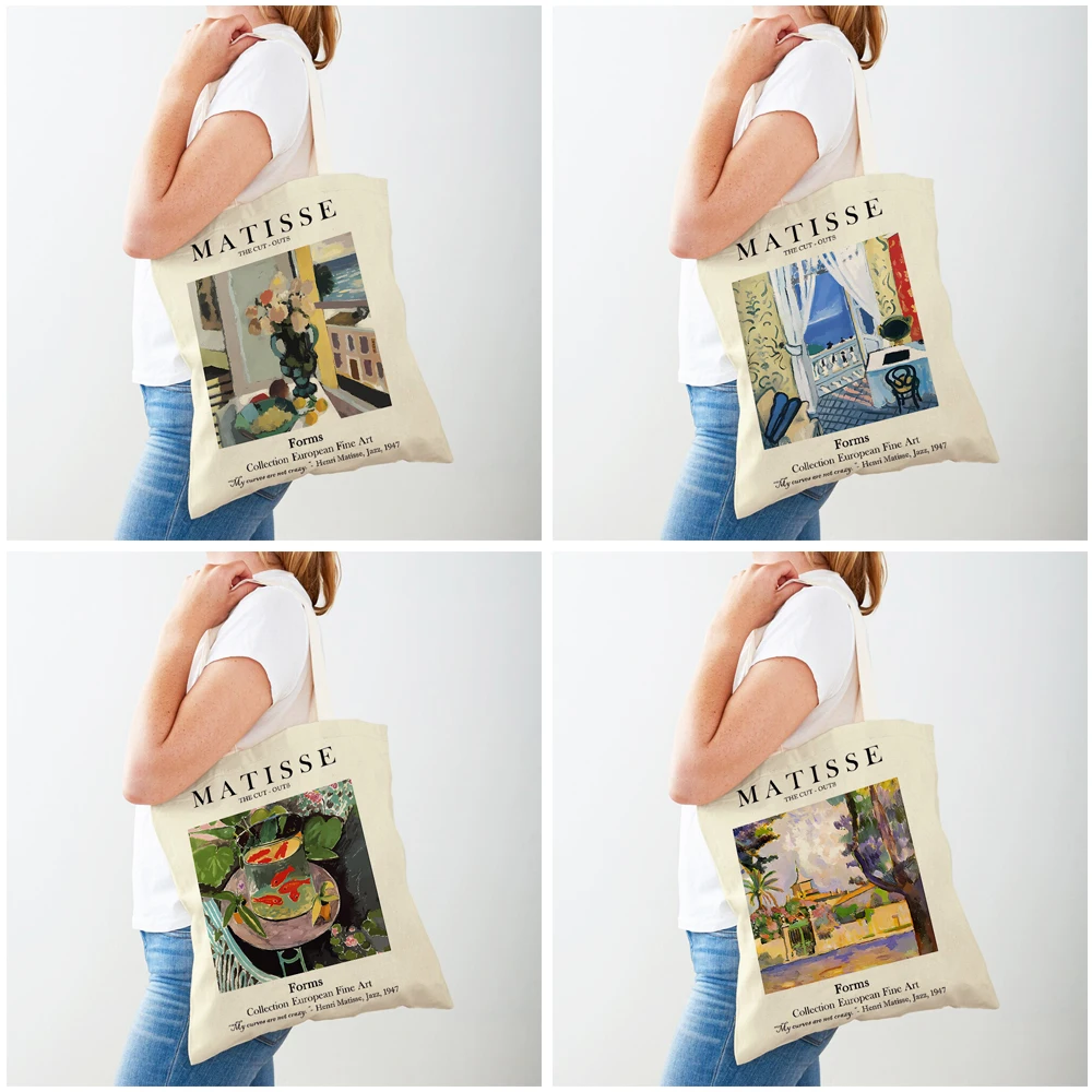 Matisse сумки для покупок с абстрактным ландшафтом и цветами супермаркета
