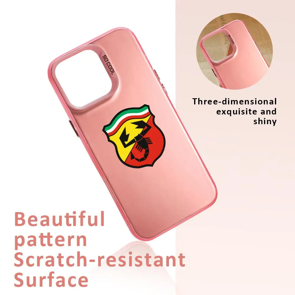 Чехол A-Abarth Scorpion для iPhone 17 16 15 14 13 12 11 Pro Max Air, матовый, цветной, с лазерной гравировкой, противоударный (art.: 3920d8fc8ef12) - 3920d8fc8ef12