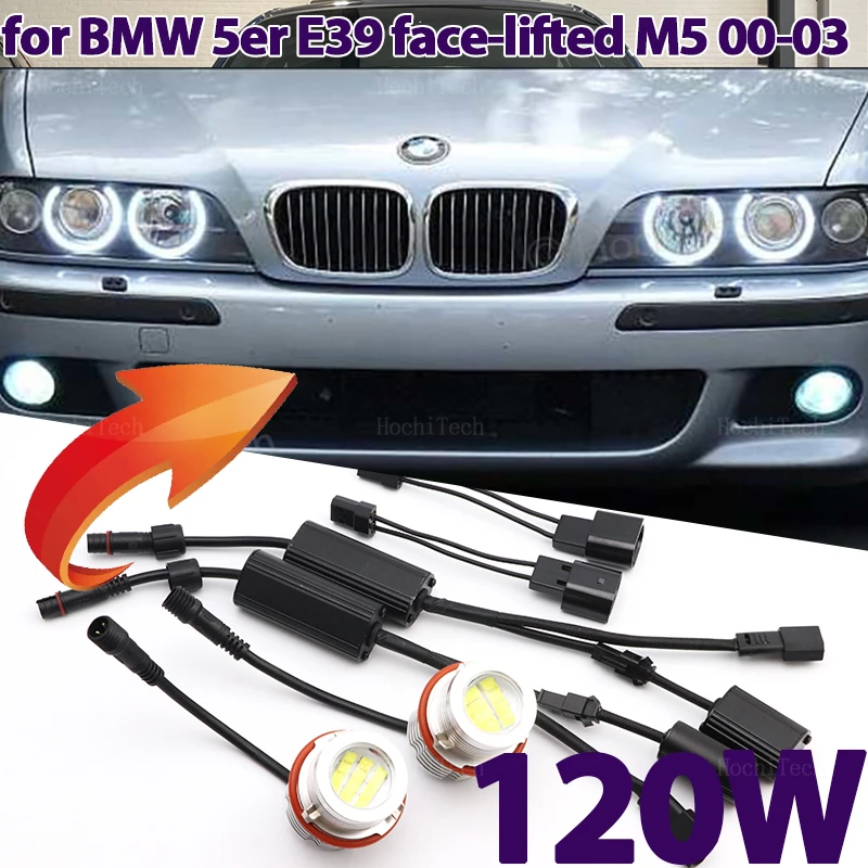 

Безотказный кольцевой галогенный Маркер Angel Eye, автомобильный боковой фонарь, светодиодный ная лампа для BMW 5 серии E39 M5, поднятый лицом 525i 528i 530i 535i 00-03