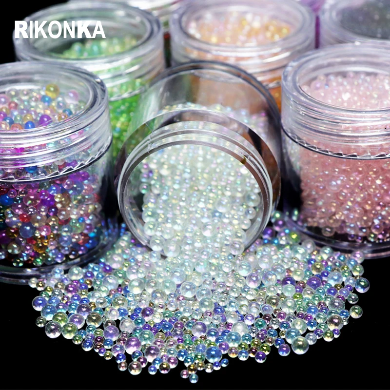 Mixed Size AB Caviar Beads Rhinestones Glass Crystal Nail Art Parts For DIY Summer French Polish Luxury Charms Nails Accessories
