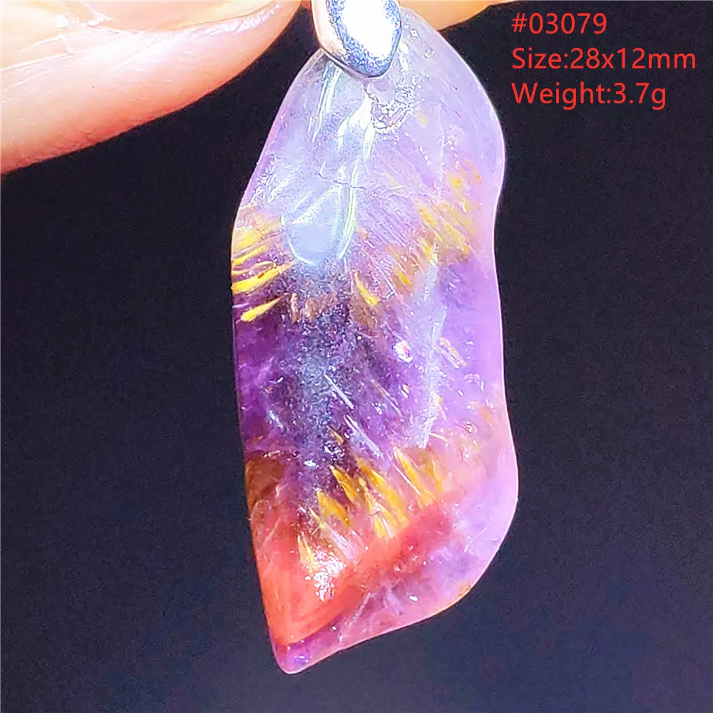 Натуральный фиолетовый какоксенит, ауралит 23, красное рутилированное ожерелье с кулоном для женщин и мужчин, сырье из Канады, ювелирные изделия с кристаллами AAAAAA