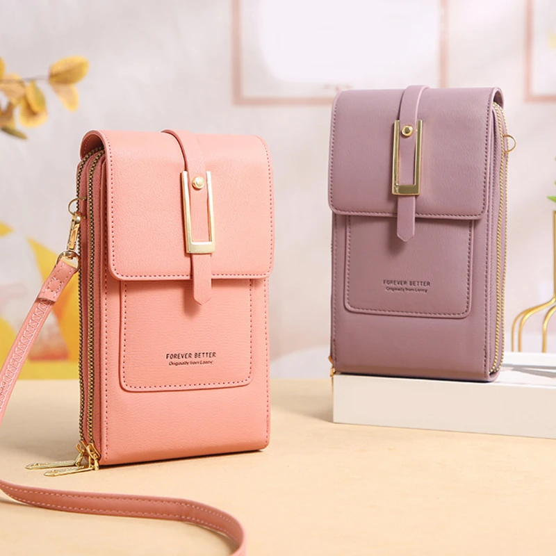 

Женские сумки, кошельки из мягкой кожи, кошелек для сотового телефона с сенсорным экраном, сумка через плечо с ремешком для женщин, модные женские сумки