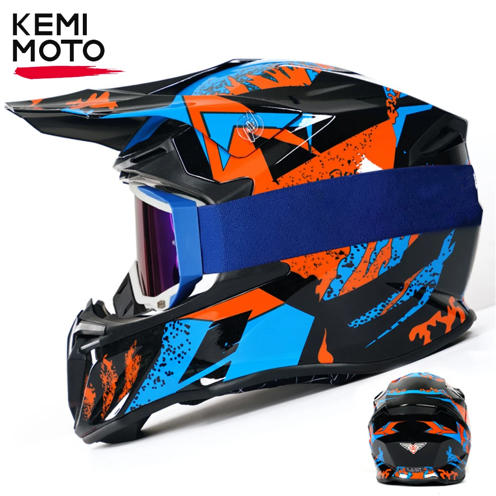 

Мотоциклетный шлем с очками, защитный шлем для мотокросса