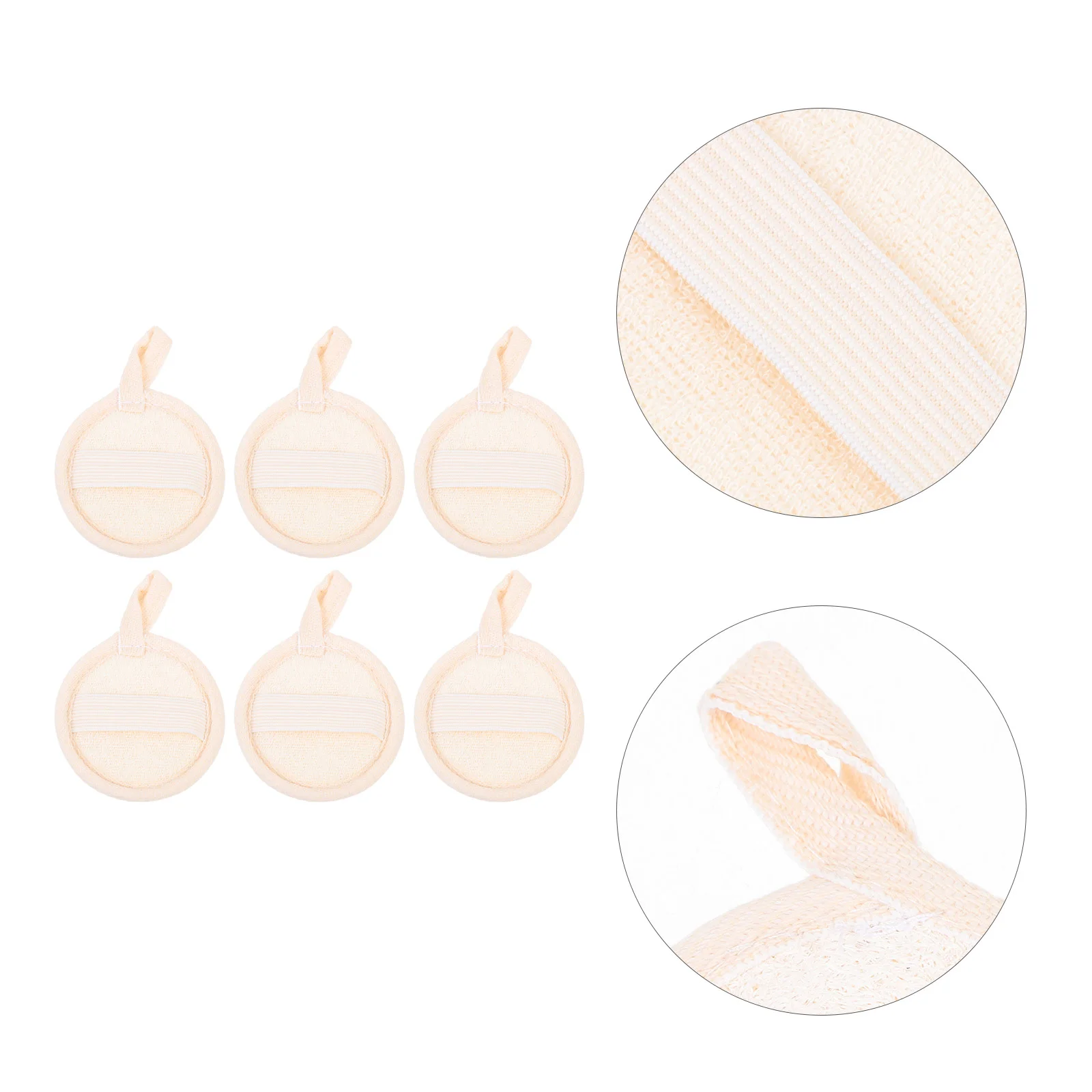 

6 Pcs Esponja Para Bañarse Makeup Remover Cotton Face Pad Facial Cleaning Loofah Pads Body Lanyard