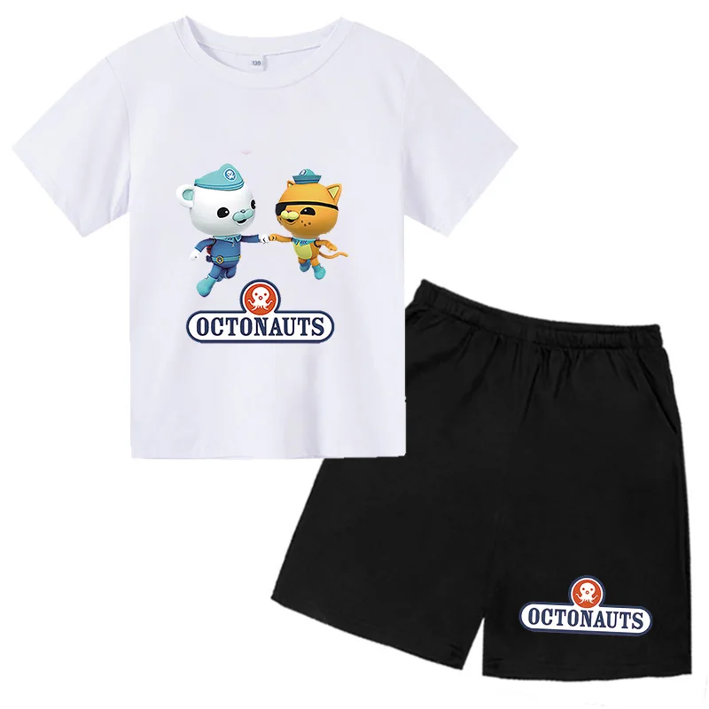 

New cartoon cat and dog funny T-shirt summer suit children shorts + top T-shirt children boy baby clothes girl suit boy pants