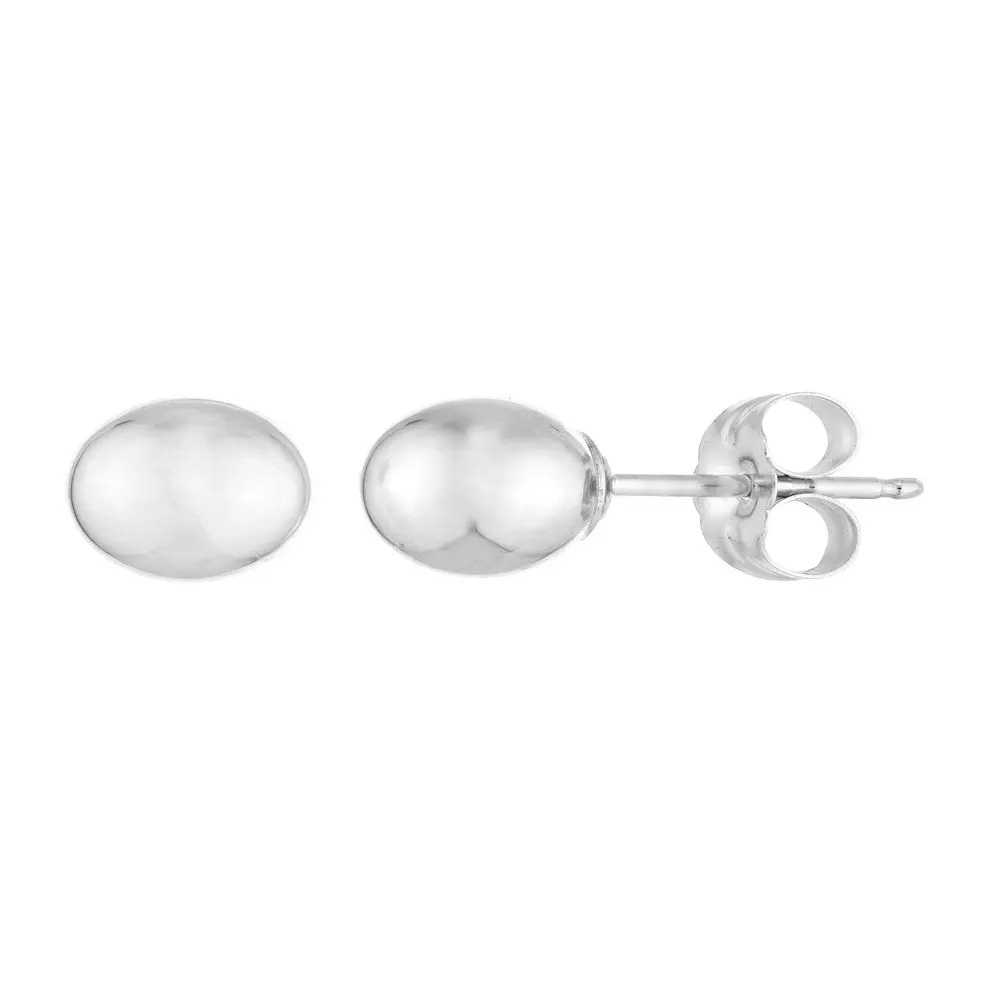 

14K White Gold Women`s 6mm Ball Stud Earrings, Post & Butterfly Closure