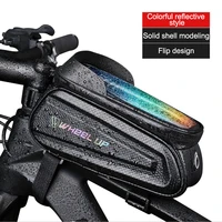 rainproof bike bag bicycle front tube cycling bag cell phone holder with top tube cycling reflective touchscreen mtb accessories