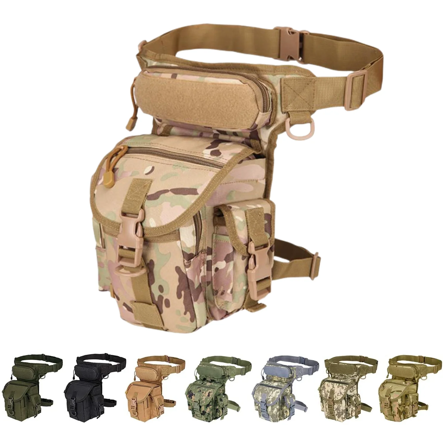 

Outdoor Leg Bag Waist Bag Waterproof Mountaineering High Strength Durable Tactical Military Drop Leg Bag With Water Bottle Case