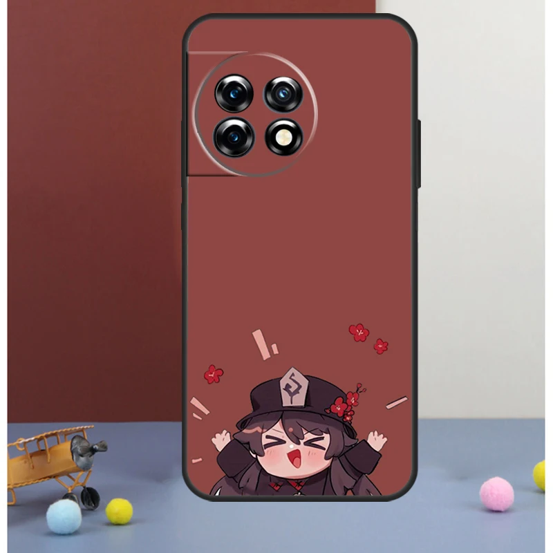 Чехол Hu Tao Genshin Impact chibi для OnePlus Nord 4 CE 2 3 Lite N20 N30 9 10 Pro 8T 9RT 10T 11 13 12 R