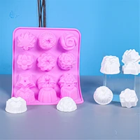 12 grids silicone mold flower shaped chocolate mold jelly pudding fondant candy mold cake decorating tools baking accessories
