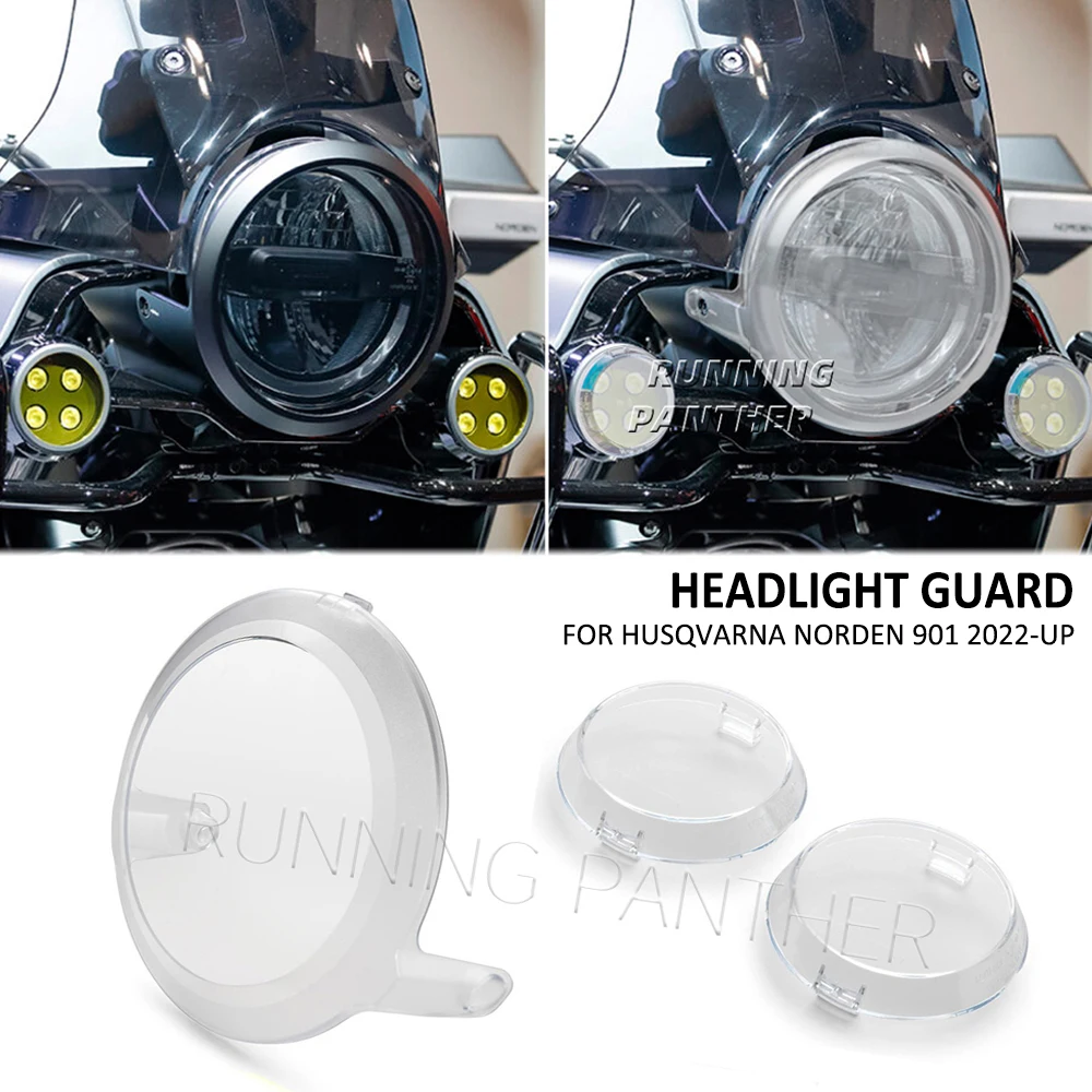 

NEW Motorcycle Front Headlight Auxiliary Lamp Head Light Protection Guard Cover For Husqvarna Norden901 Norden 901 2022 2023