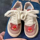Кавайные наклейки в виде клубники Zapatillas Mujer 2022 Весенняя женская Вулканизированная обувь в стиле пэчворк Повседневная розовая индивидуальная женская обувь