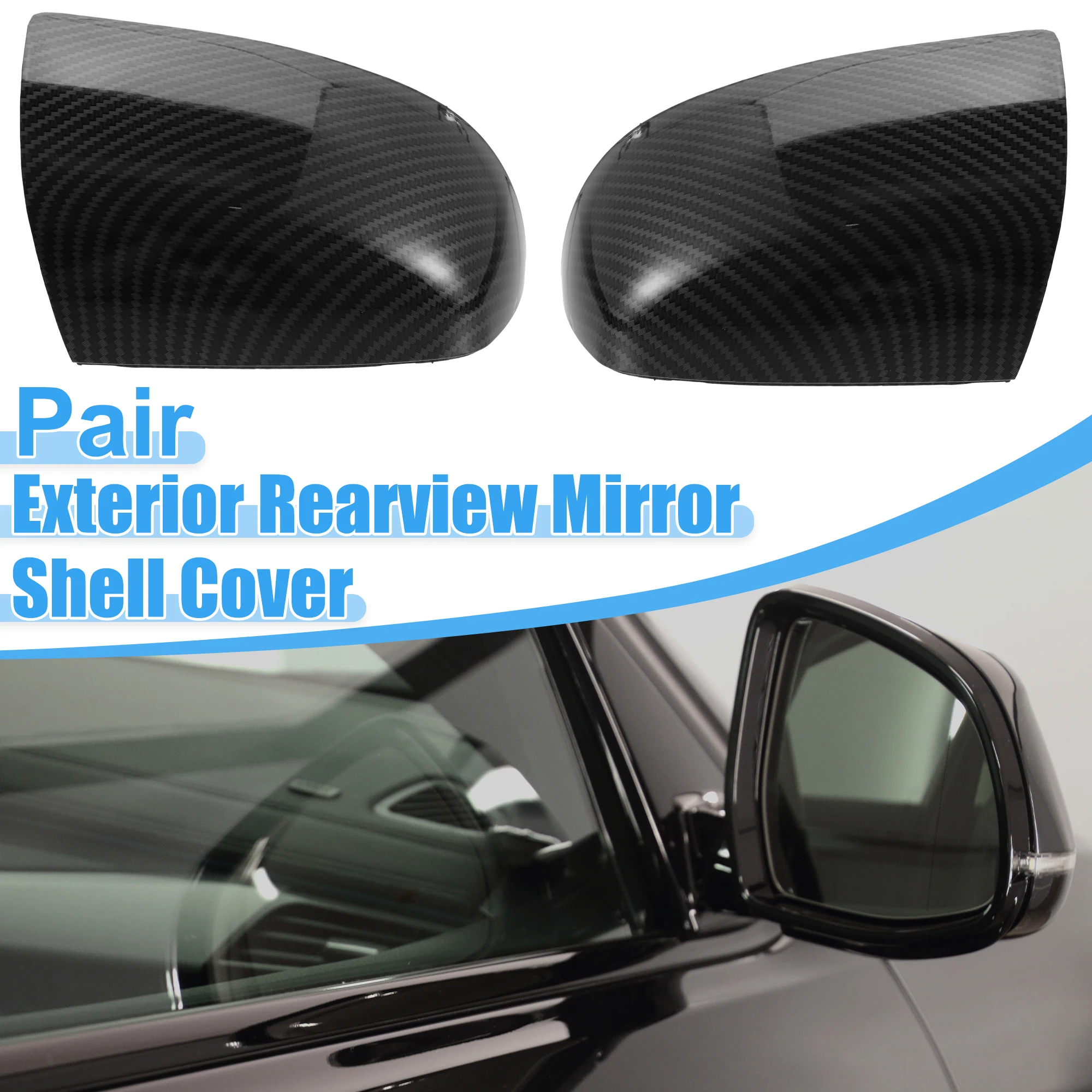 

Uxcell Car Exterior Rear View Mirror Cover Shell Trim Fit for Ford Focus - Pack of 2 Carbon Fibber Pattern Black