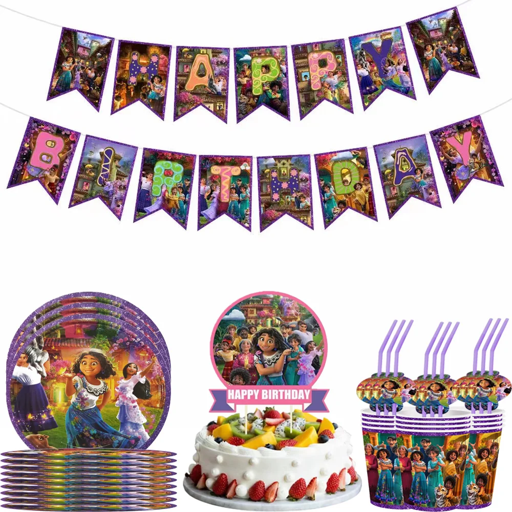

Disney Encanto Mirabel Birthday Balloons Decor Disney Encanto Mirabel Disposable Cutlery Paper Plate Paper Cup Birthday Party