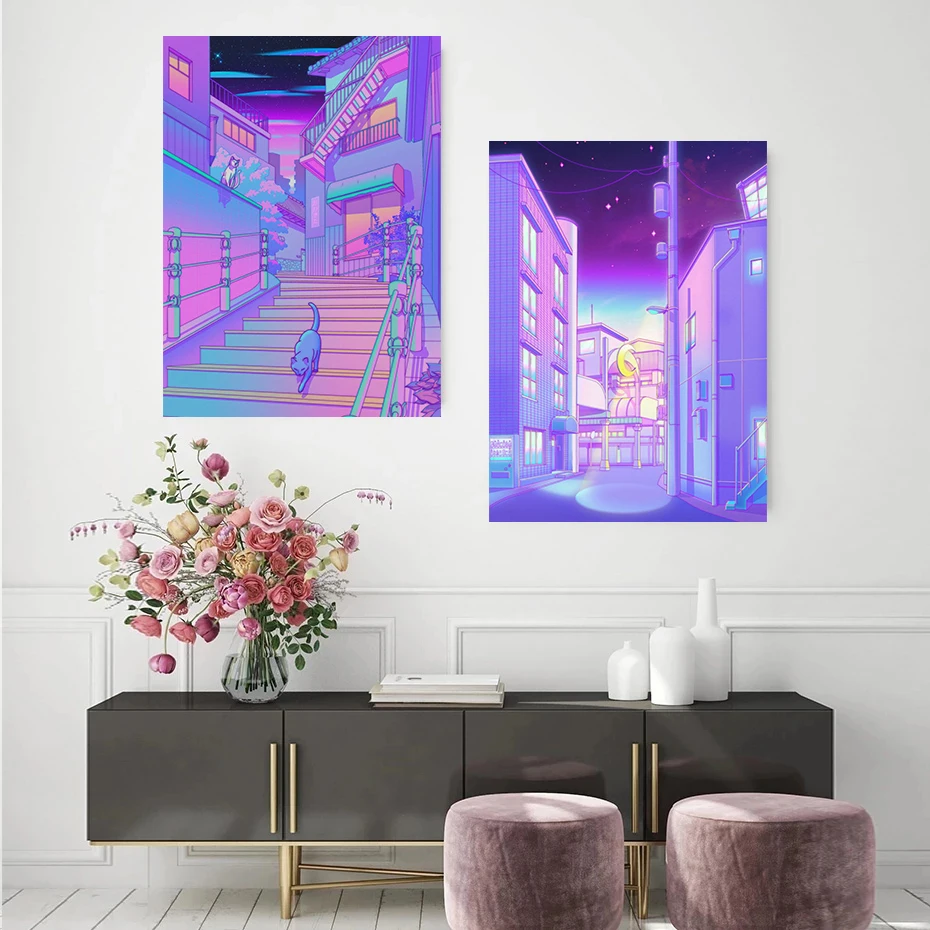 Постер японский город