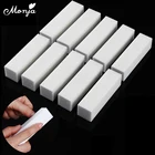 Monja 10 шт. белый буферный блок для дизайна ногтей шлифовальная полировальная губка пилки для ногтей шлифовальный аппарат для маникюра