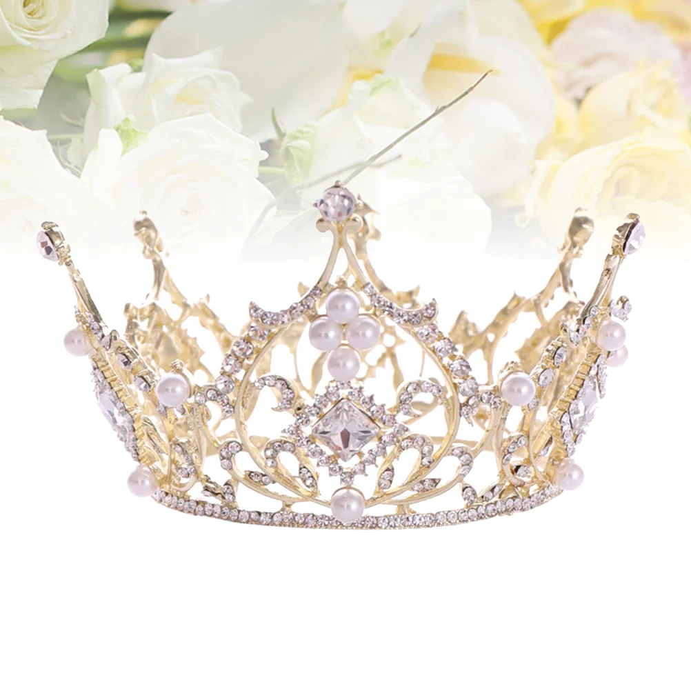 Корона Ретро Роскошные для женщин Стразы Барокко Свадебные волосы Круглая