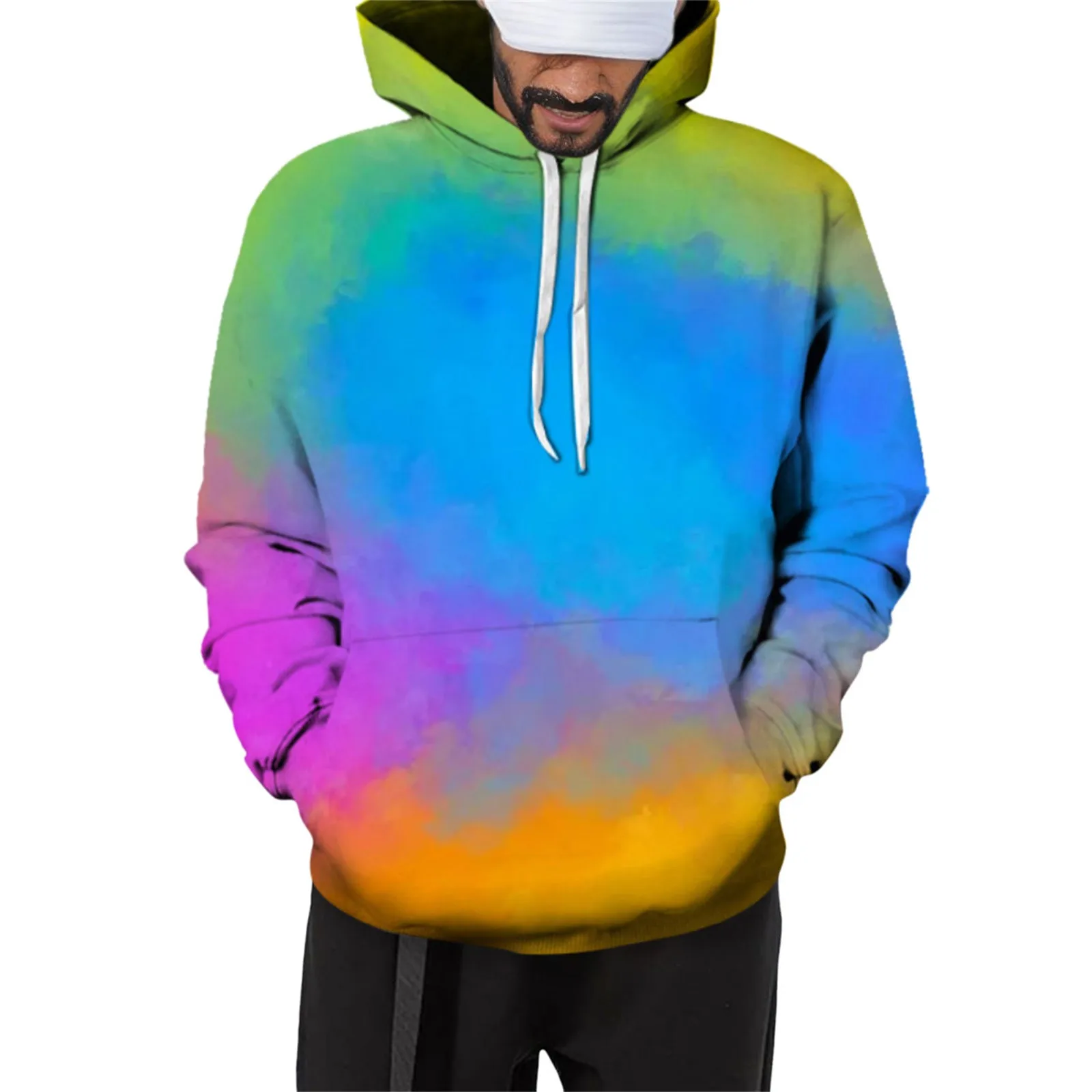 

Tie Dye Hoodies Sweatshirt Multicolor Hoodie Autumn Winter Tops Streetwear Sweatshirts For Men Dailywear Long Sleeve Sudaderas