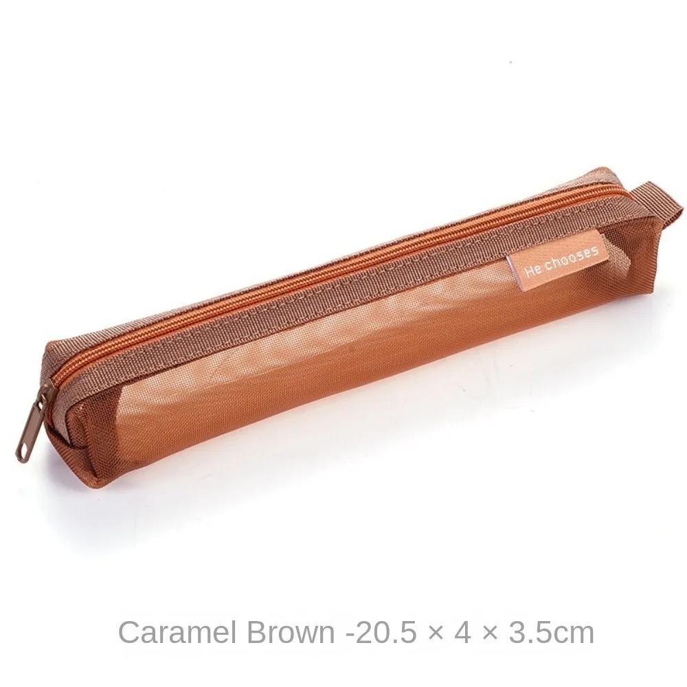 

Высококачественная простая сумка для ручек на молнии, портативная мини-сумка для канцелярских принадлежностей, сетчатая прозрачная коробка для ручек, пенал для школы и офиса