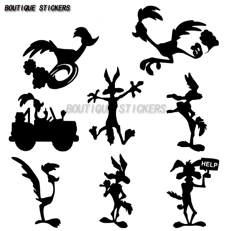 

BLKUOPAR Wile Coyote Silhouette Shadow Character Sticker Car Motorcycle Laptop Trolley Box Surfboard Waterproof Decal