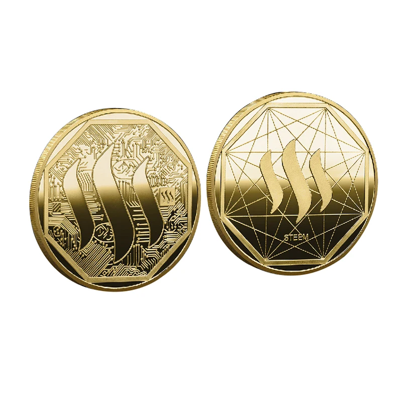 Новая криптовалюта Steem, золотая монета для детской криптовалюты, Посеребренная фотомонета, подарок для домашнего декора Новая криптовалюта Steem, золотая монета для детской криптовалюты, Посеребренная фотомонета, подарок для домашнего декора