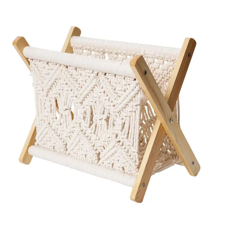 

Небольшая плетеная богемная корзина для хранения вещей ручной работы в стиле бохо, напольные корзины для хранения книг, почты, пультов дистанционного управления и кормления