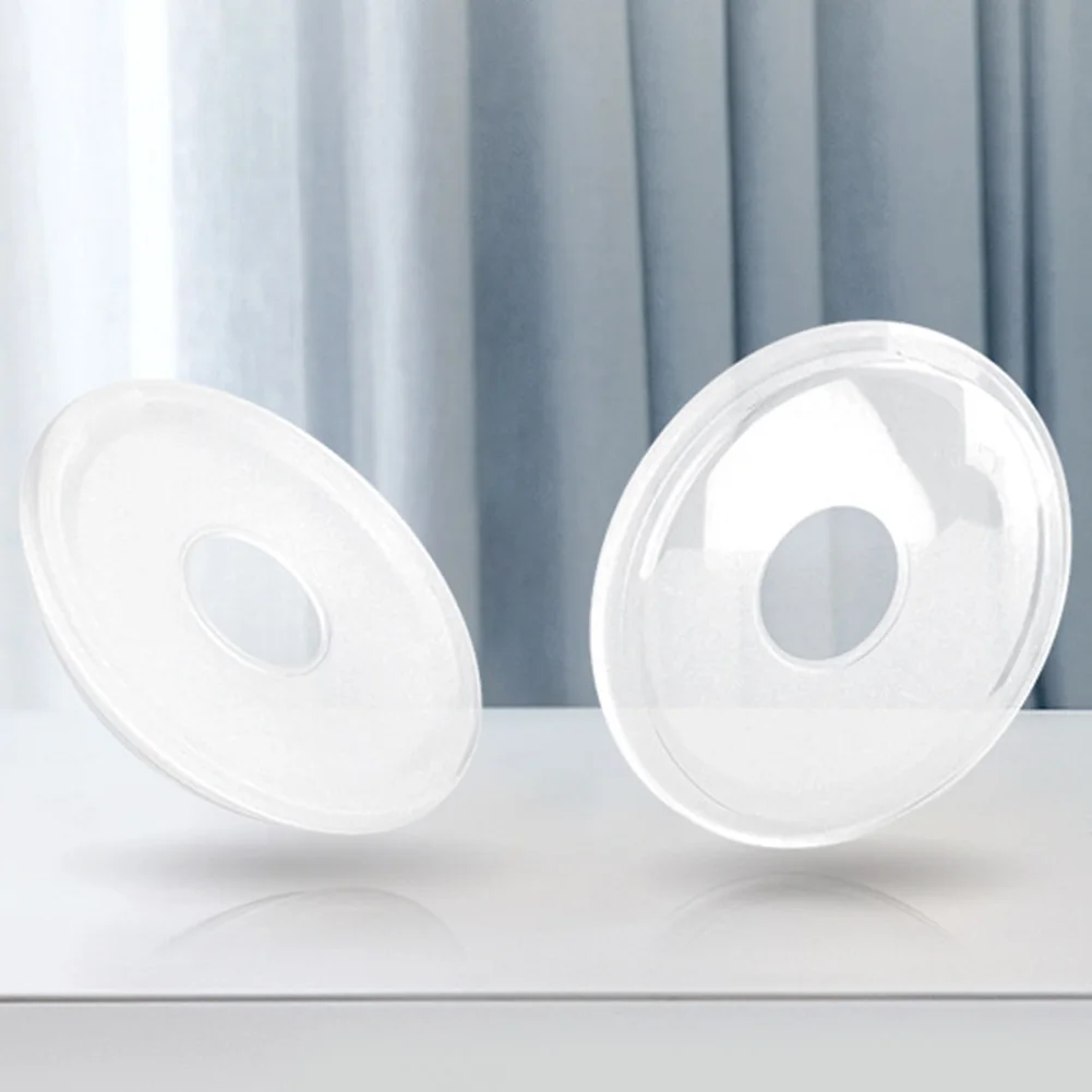 

2pcs Reusable Easy Apply Suckling Period Feeding Baby Silicone Breastfeeding Nursing Pads Portable Breast Milk Collector Safe