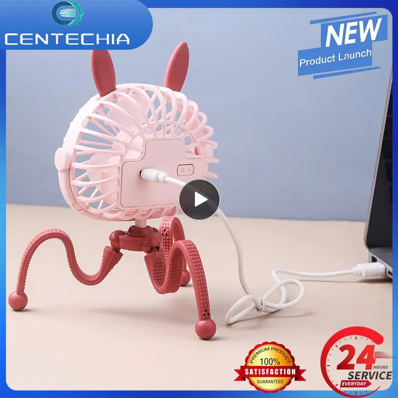 

Air Cooler With Atmosphere Night Light Usb Power Supply Stroller Fan Portable Home Fan Handheld Fans Octopus Fans Octopus Design