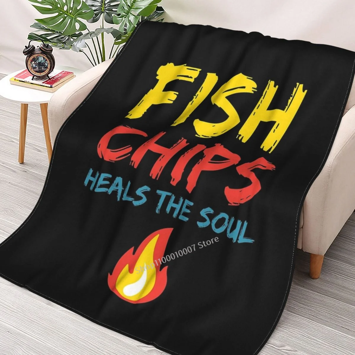 

Fish And Chips Heals The Soul Throw Blanket 3D printed sofa bedroom decorative blanket children adult Christmas gift