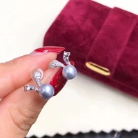 meibapj 925 genuine silver natural freshwater round gray pearl stud earrings fine wedding jewelry for women
