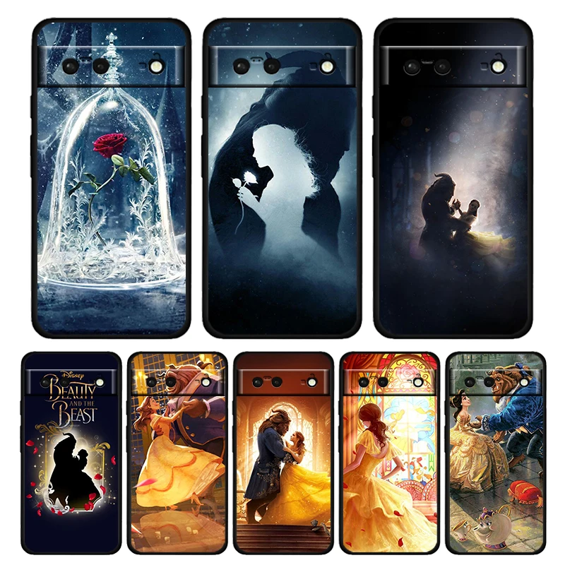 

Disney Beauty and the Beast Shockproof Case for Google Pixel 7 6 Pro 6a 5 5a 4 4a XL 5G Silicone Soft Black Phone Cover Shell
