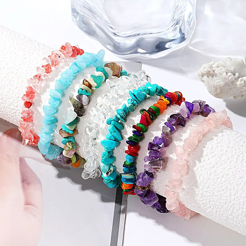 

Bohe Colorful Stone Bracelet Women Romantic Bracelet Gift New Candy Color Stone Handmade Charm Party Chain Bracelet Accessories
