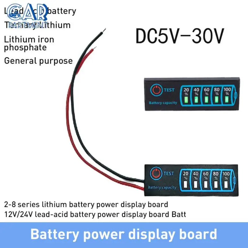 

Power Display Capacity Voltage Meter Portable Dc5-30v12v24v Led Display Panel Universal Battery Level Indicator Car Accessories