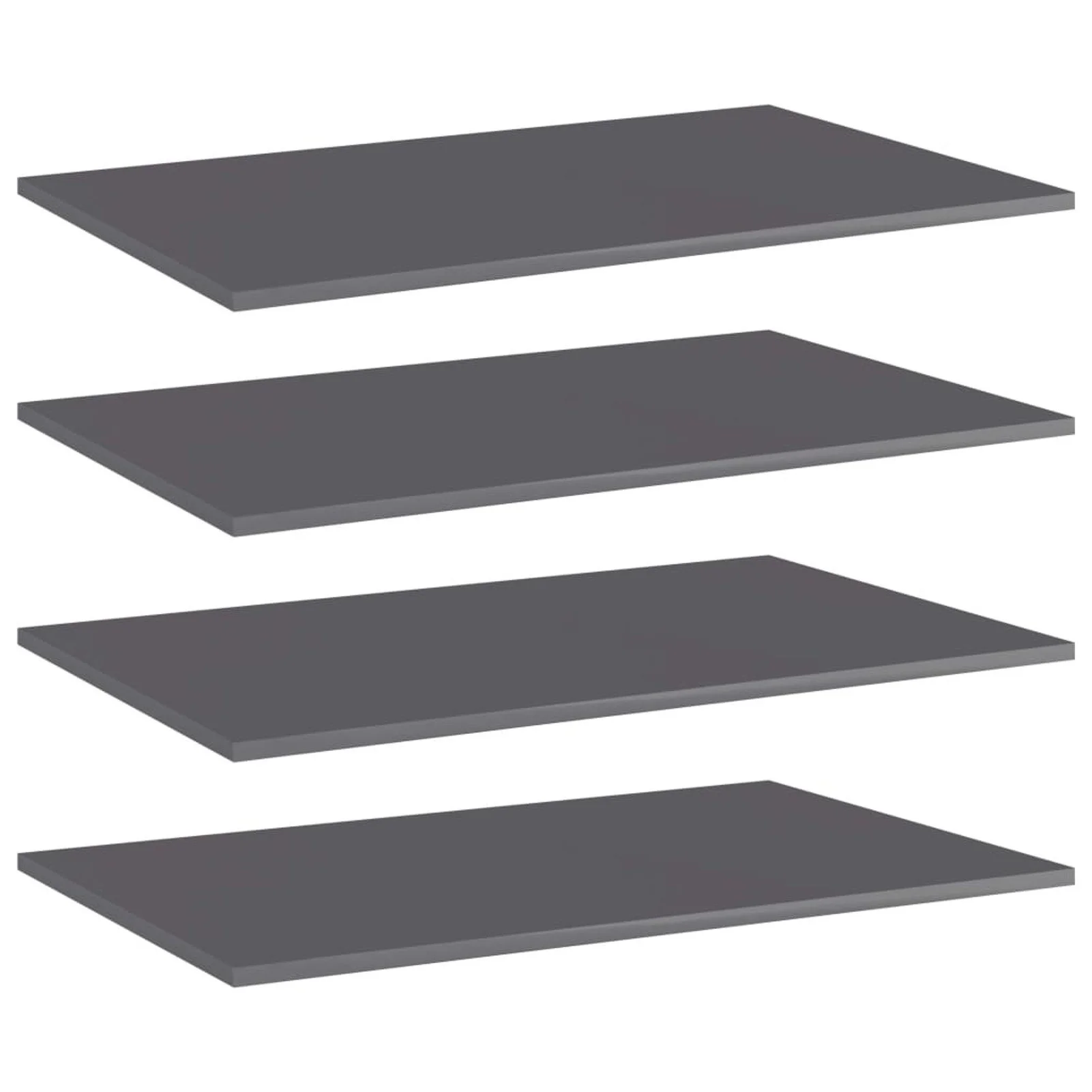 

Bookshelf Boards 4 pcs High Gloss Gray 31.5"x19.7"x0.6" Chipboard