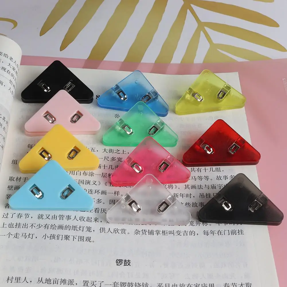 

10pcs Colorful Corner Clip Multifunctional Triangular Document Clip Binder Suitable For Office Home Hot Sale Wholesale