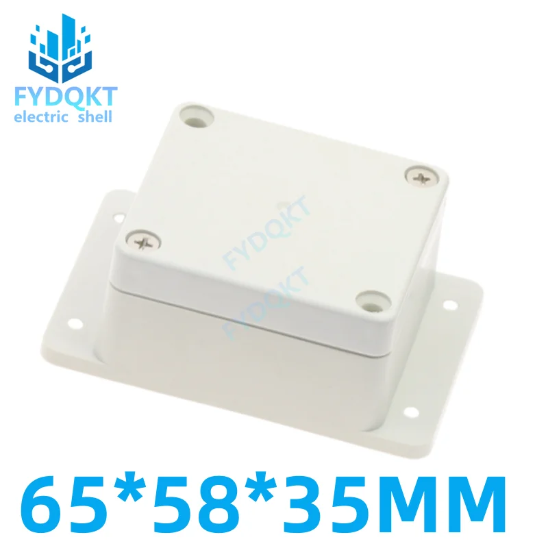 

1pcs 65x58x35mm Wall-mounted injection box IP65 waterproof ABS plastic housing for electronics device With Ears