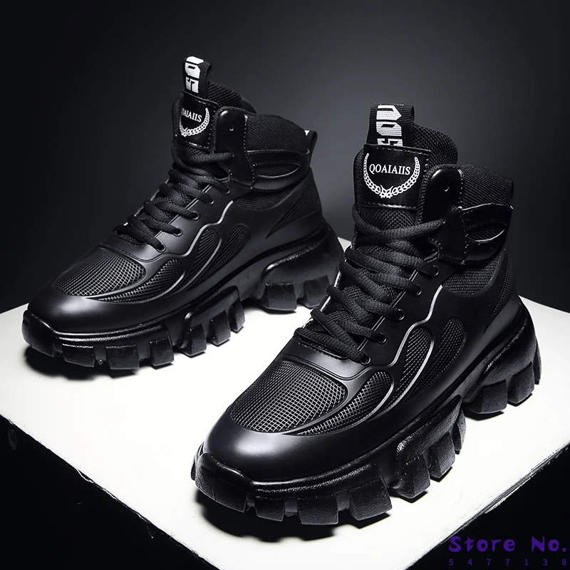 

Мужские кожаные ботинки с высоким берцем Ares, черные уличные ботильоны, рабочая обувь, Нескользящие резиновые зимние кроссовки для осени, 2021