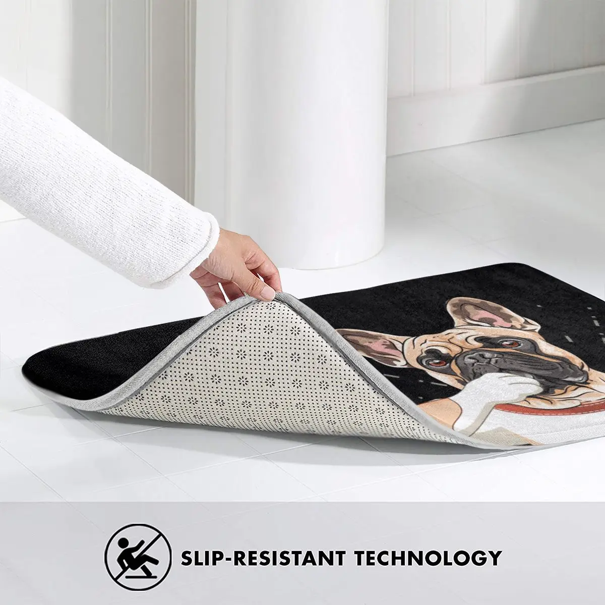 Танец Dabbing французский бульдог искусственный коврик для ног Коврик ванны